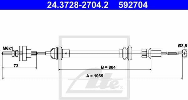 Cable Pull, clutch control 24.3728-2704.2