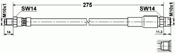 Brake hose rear AU21.150