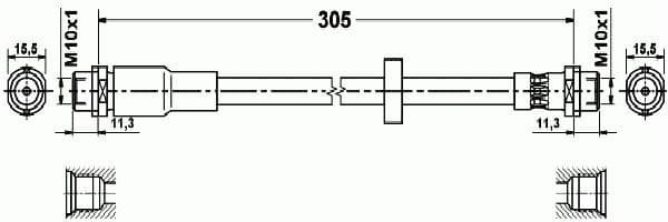 Brake hose front AU21.163