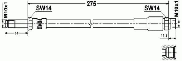 Brake hose rear BW21.119