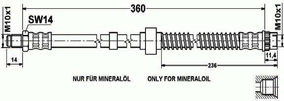 Brake hose front CT21.121