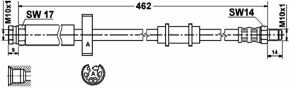 Brake hose front CT21.128