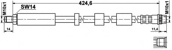 Brake hose front CT21.158