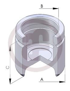Brake caliper piston front D02563