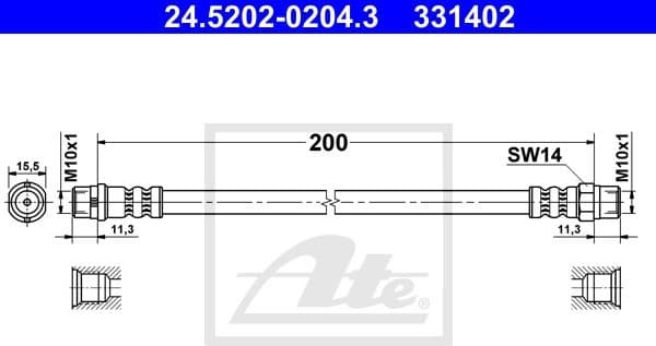 Brake Hose 24.5202-0204.3