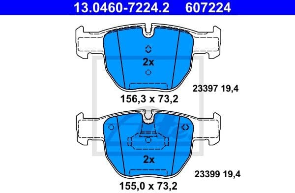 Brake Pad Set, disc brake 13.0460-7224.2