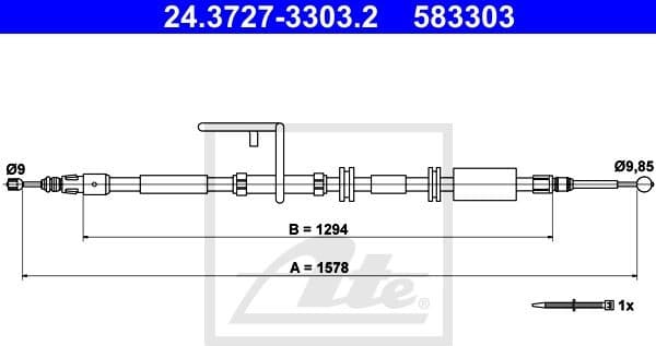 Cable Pull, parking brake 24.3727-3303.2