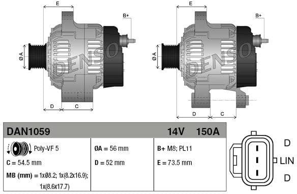 Alternator DAN1059 - image 3