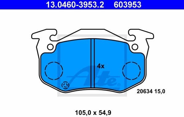 Brake Pad Set, disc brake 13.0460-3953.2