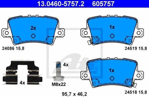Brake Pad Set, disc brake 13.0460-5757.2