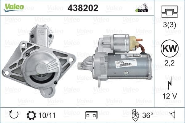 Starter VALEO ORIGINS NEW OE TECHNOLOGY 438202