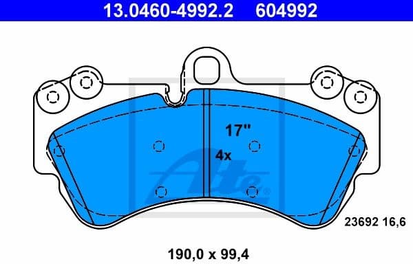 Brake Pad Set, disc brake 13.0460-4992.2