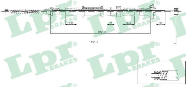 Cable Pull, parking brake C0518B