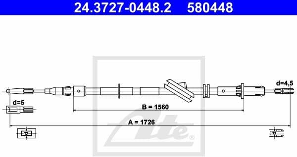 Cable Pull, parking brake 24.3727-0448.2