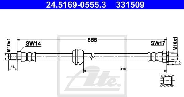 Brake Hose 24.5169-0555.3