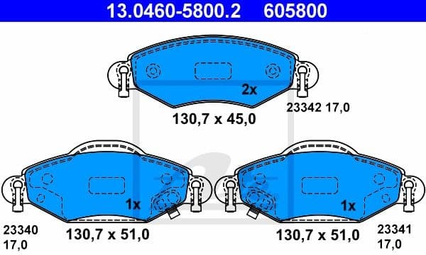 Brake Pad Set, disc brake 13.0460-5800.2