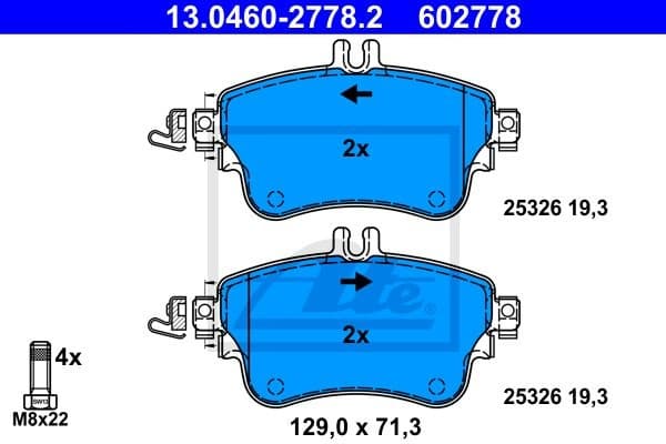 Brake Pad Set, disc brake 13.0460-2778.2