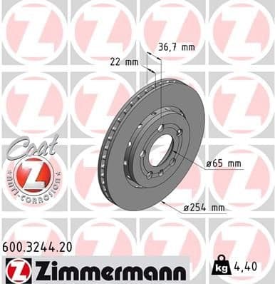 Brake Disc COAT Z 600.3244.20