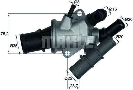 Thermostat, coolant BEHR TI16588
