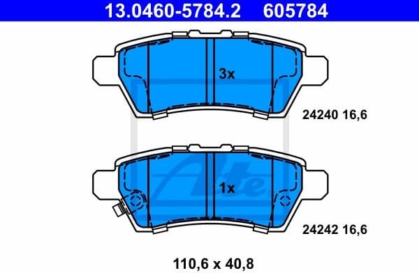Brake Pad Set, disc brake 13.0460-5784.2