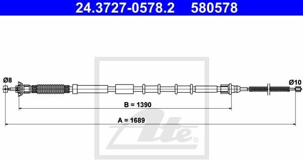 Cable Pull, parking brake 24.3727-0578.2