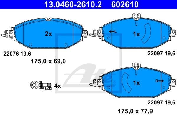Brake Pad Set, disc brake 13.0460-2610.2