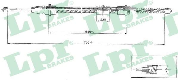 Cable Pull, parking brake C0634B