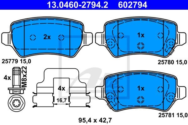 Brake Pad Set, disc brake 13.0460-2794.2
