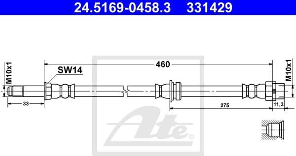 Brake Hose 24.5169-0458.3
