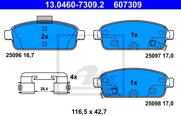 Brake Pad Set, disc brake 13.0460-7309.2