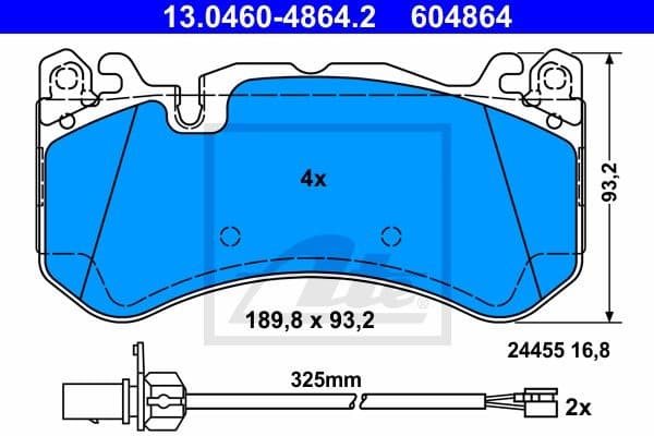 Brake Pad Set, disc brake 13.0460-4864.2
