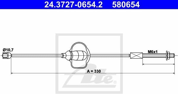 Cable Pull, parking brake 24.3727-0654.2