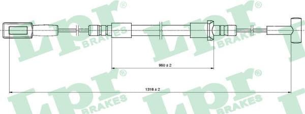Cable Pull, parking brake C1316B