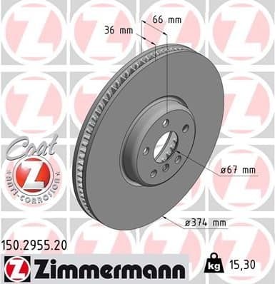 Brake Disc COAT Z 150.2955.20