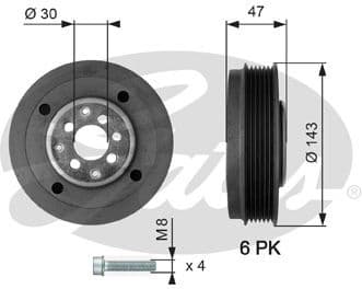 Belt Pulley, crankshaft DriveAlign™ TVD1014A