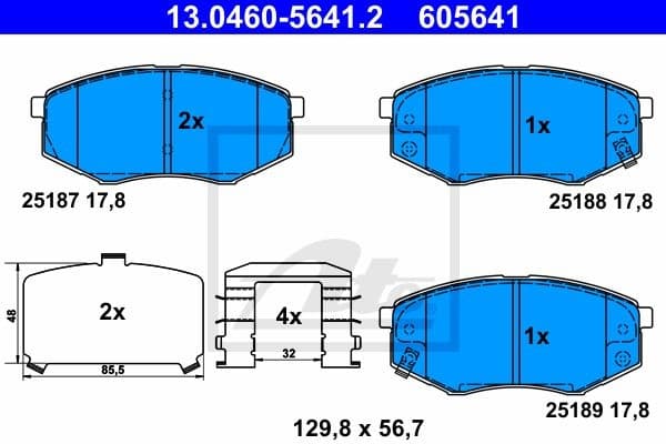 Brake Pad Set, disc brake 13.0460-5641.2
