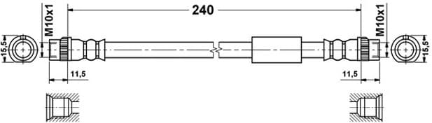 Brake hose rear FA21.301