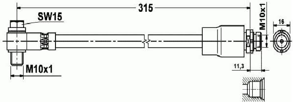 Brake hose rear FO21.164