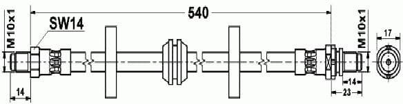 Brake hose rear FO21.182