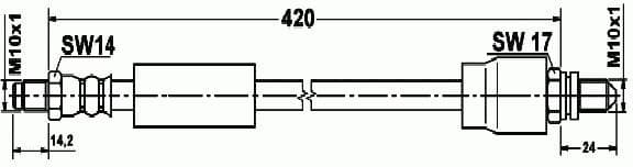 Brake hose rear FO21.190