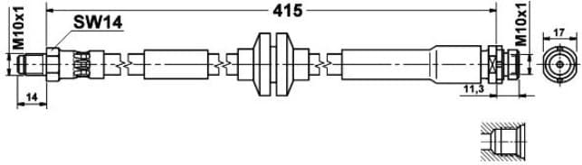 Brake hose rear FO21.225