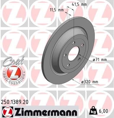 Brake Disc COAT Z 250.1389.20