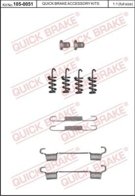 Accessory Kit, parking brake shoes 105-0051