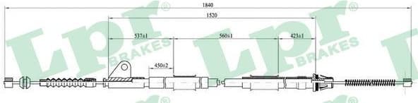 Cable Pull, parking brake C0852B
