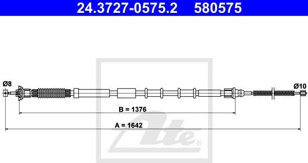 Cable Pull, parking brake 24.3727-0575.2