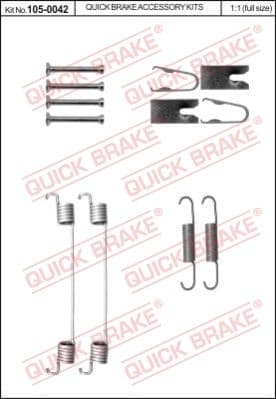 Accessory Kit, brake shoes 105-0042