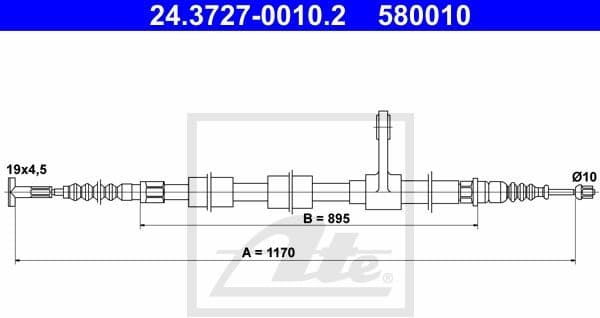 Cable Pull, parking brake 24.3727-0010.2