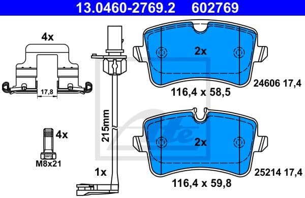 Brake Pad Set, disc brake 13.0460-2769.2