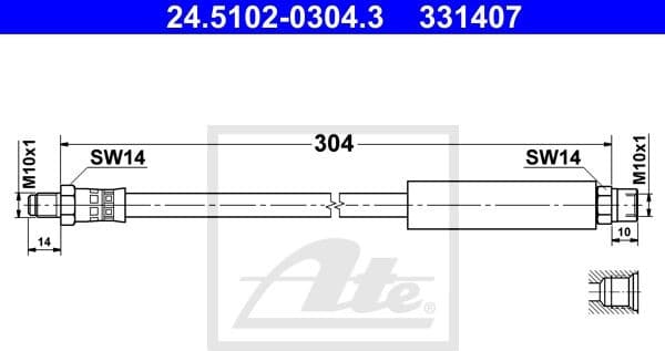 Brake Hose 24.5102-0304.3