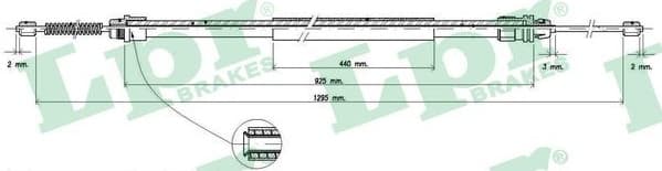 Cable Pull, parking brake C0740B